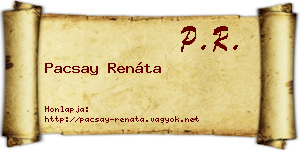 Pacsay Renáta névjegykártya